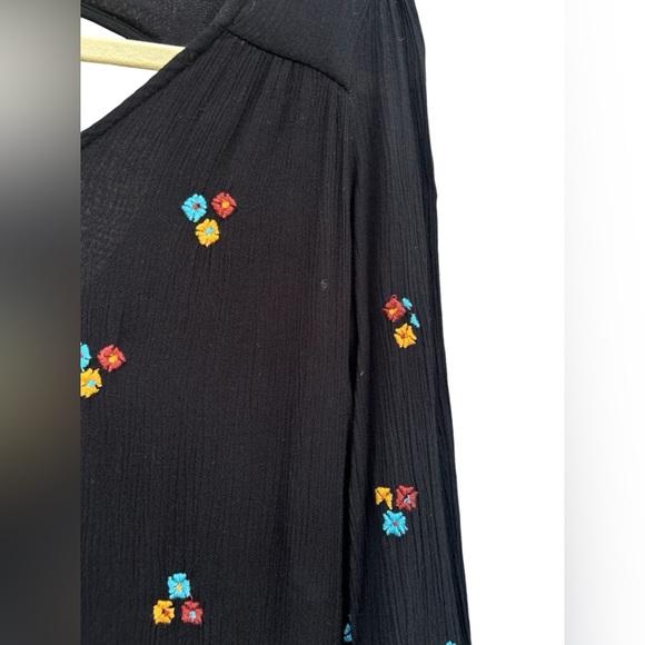 Free People Oxford Dress SMALL Embroidered Cottagecore Boho WhimsyGoth Lagenlook - Picture 4 of 16